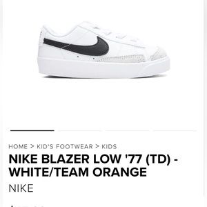 NIB Nike Blazer Low ‘77 size Toddler 10C